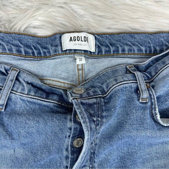 AGOLDE Women's Blue Cycle NICO High Rise Button-Fly Designer Jean W32-34.25/L27 - Picture 6 of 12